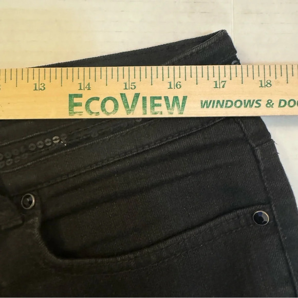 Madison Black Jeans With Bedazzled Pockets And Front Waist Line - Picture 5 of 9